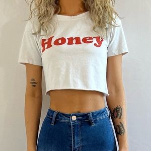 Honey Self-Cut Crop Top